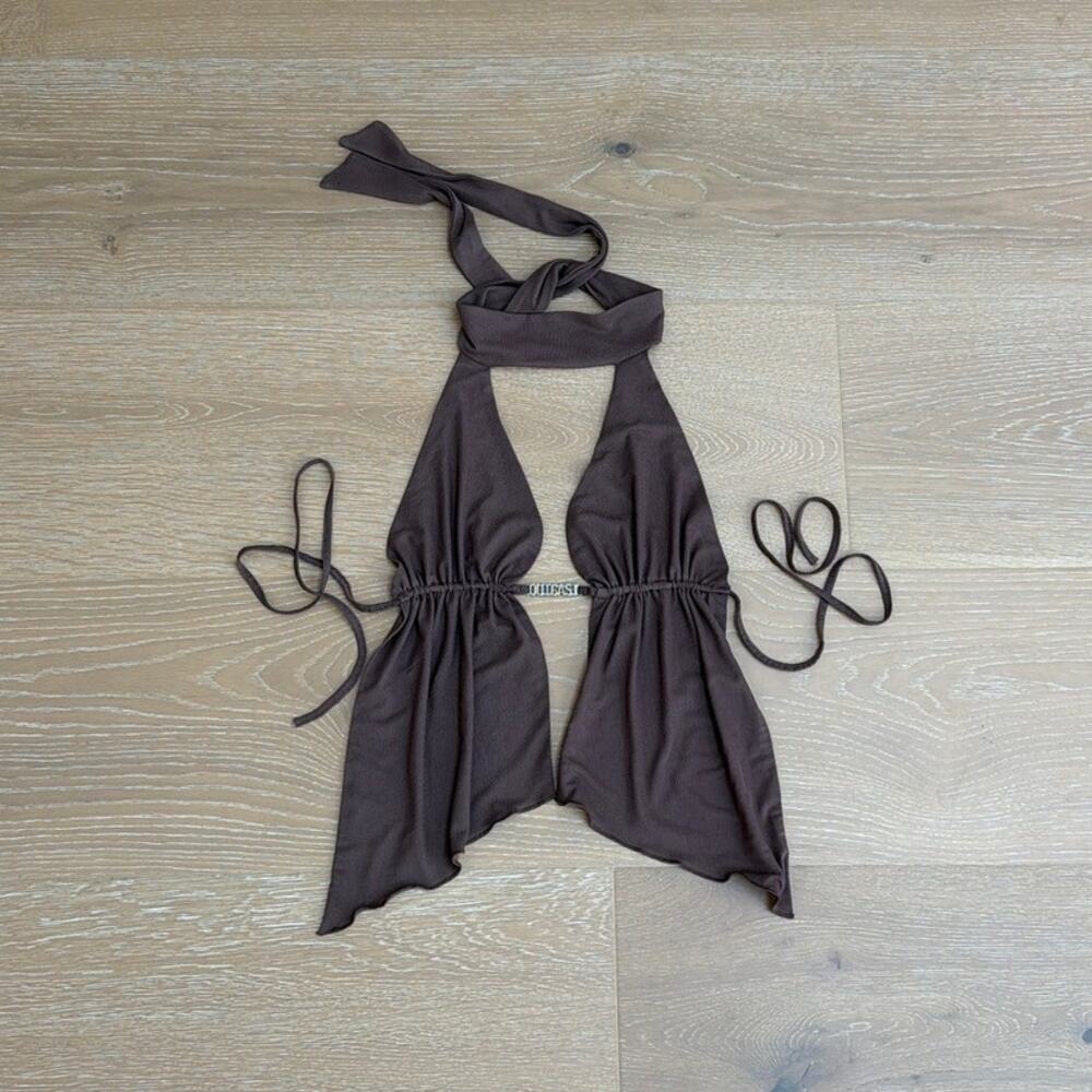 Outcast Halter Top Larine Size M Taupe